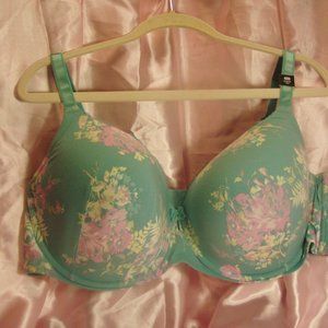 Torrid Curve T-Shirt Bra Aqua and Floral NWT 48D